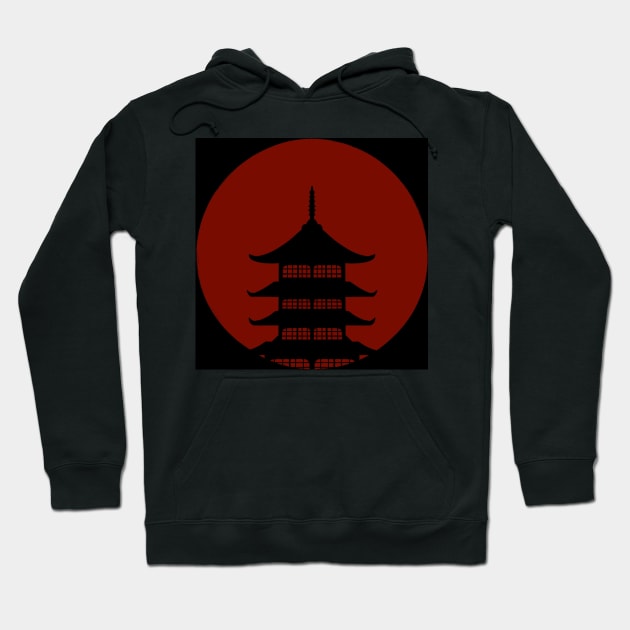 Japanese temple Hoodie by Kalpataru